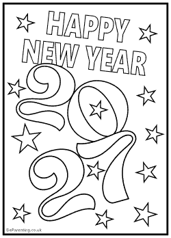 Happy New Year 2027 Colouring Picture